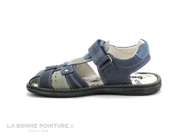 meilleur service Nouveau 🎉 Enfant Bopy ELVIS – Bleu Marine – Gris – 🩴 Sandale Velcro GARCON 😉 4