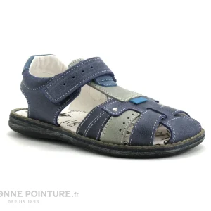 meilleur service Nouveau 🎉 Enfant Bopy ELVIS – Bleu Marine – Gris – 🩴 Sandale Velcro GARCON 😉 17