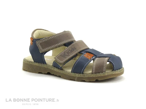 Grosses soldes 🧨 K-Kids K-K Kolev And Kolev 25-2 – Beige Bleu Marine – 🩴 Sandale Enfant 🎉 mode pas cher 1