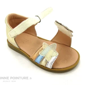 magasins pour Bon marché 😀 Bébé Acebos 1228 Platine Caramel Bleu – Fleur – 🩴 Sandale BEBE Fille 😉 12