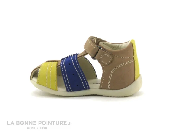 Tout neuf 🎁 Bébé Kickers BIGBAZAR Beige Jaune Marine – 🩴 Sandale BEBE 😍 ultratendance 4