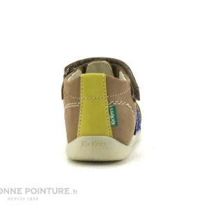 Tout neuf 🎁 Bébé Kickers BIGBAZAR Beige Jaune Marine – 🩴 Sandale BEBE 😍 ultratendance 15