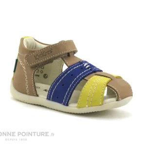 Tout neuf 🎁 Bébé Kickers BIGBAZAR Beige Jaune Marine – 🩴 Sandale BEBE 😍 ultratendance 17