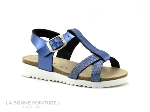 acheter Remise ❤️ Autenti By Penta Enfant Autenti 6811912 Bleu Metal – 🩴 Sandale Fille Bride Salome ✨ 1