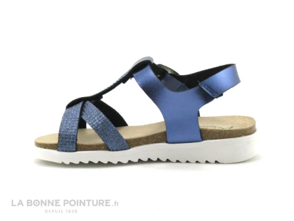 acheter Remise ❤️ Autenti By Penta Enfant Autenti 6811912 Bleu Metal – 🩴 Sandale Fille Bride Salome ✨ 4