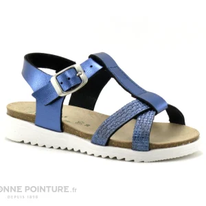 acheter Remise ❤️ Autenti By Penta Enfant Autenti 6811912 Bleu Metal – 🩴 Sandale Fille Bride Salome ✨ 14