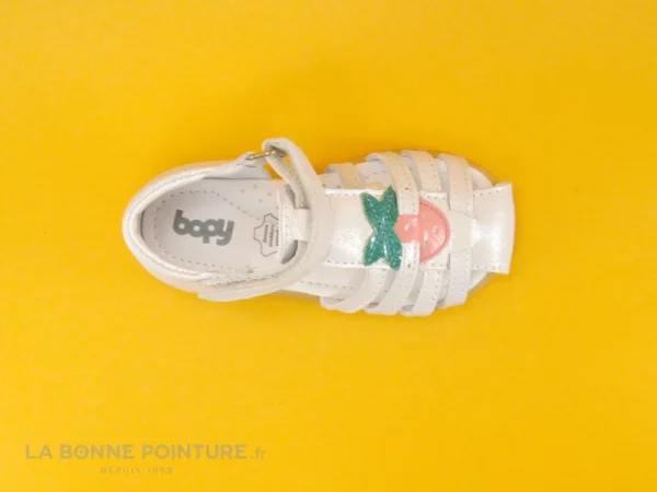 De gros 🎉 Bébé Bopy RAGOLA Argent – 🩴 Sandale BEBE Fille – Fraise – Fermeture Velcro 😀 grande popularité 7