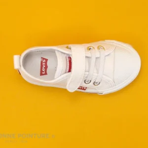 Bon marché ❤️ Levi’s Bébé Levis MAUI MINI White 061 – Basket BEBE Toile Blanche 🤩 REMISE allant jusqu. 19