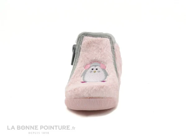 De gros ⌛ Bébé Bellamy MALOU Pingouin Rose – Pantoufle Fille Fermeture Eclair 🥰 vente luxe pas cher 3