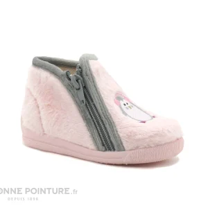 De gros ⌛ Bébé Bellamy MALOU Pingouin Rose – Pantoufle Fille Fermeture Eclair 🥰 vente luxe pas cher 17