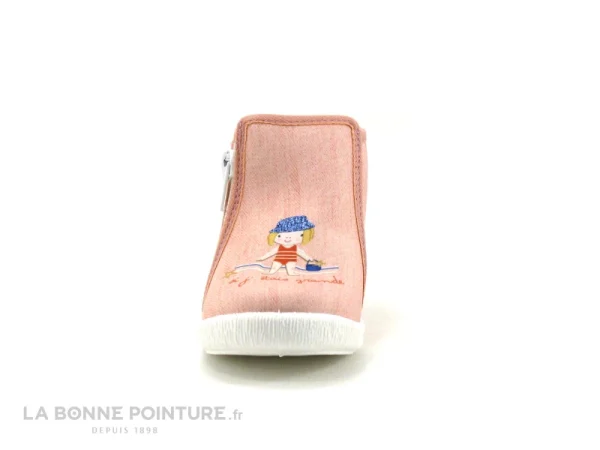 Budget ✨ Bébé Bellamy NANA Surfeuse Orange – Chausson Fille Avec Zip 🥰 boutique pas cher 3