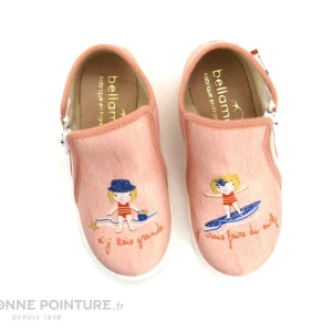 Budget ✨ Bébé Bellamy NANA Surfeuse Orange – Chausson Fille Avec Zip 🥰 boutique pas cher 14