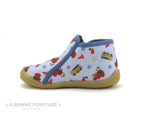 Remise 🛒 Bébé Bellamy NINO Pompier Ciel – Chausson Montant BEBE 🛒 soldes ligne 4