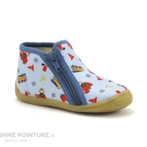 Remise 🛒 Bébé Bellamy NINO Pompier Ciel – Chausson Montant BEBE 🛒 soldes ligne 17