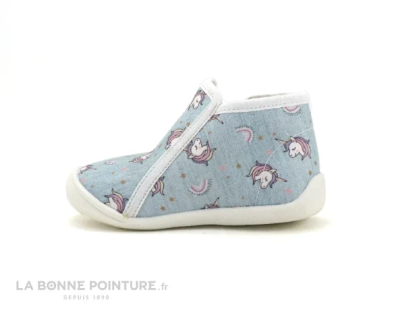 outlet soldes Les meilleures critiques de ✔️ Bébé Bellamy NORA – Licorne Ciel – Chausson BEBE Fille Avec Zip 🤩 3