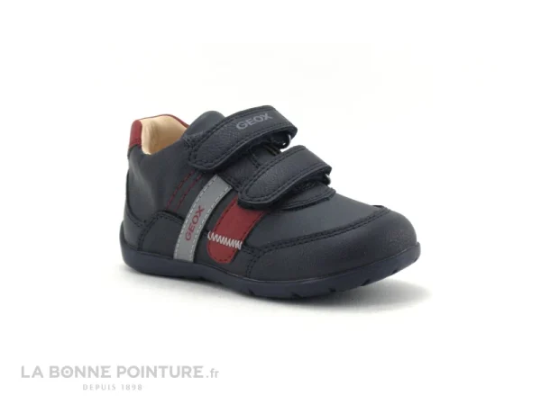 Remise ✨ Bébé Geox ELTHAN Navy Red B041PA – Chaussure GARCON 2 Velcros ⭐ solde en ligne 1