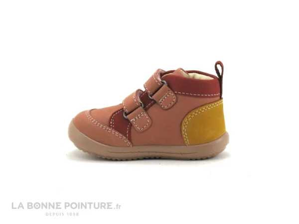 Meilleure affaire 😉 Bébé Kickers KINOP Rose Rouge Jaune – 878660 – 🥾 Boots Fille 2 Velcros 🧨 Top ventes 4