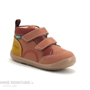 Meilleure affaire 😉 Bébé Kickers KINOP Rose Rouge Jaune – 878660 – 🥾 Boots Fille 2 Velcros 🧨 Top ventes 17