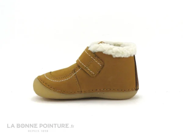 livraison la plus rapide Nouveau 🥰 Bébé Kickers SOMOONS Camel – 878501-10 – Bottine BEBE Avec Fourrure 🔥 4