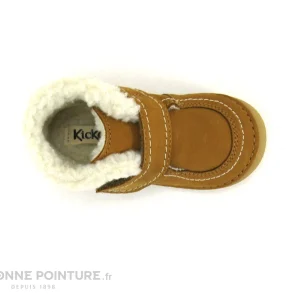 livraison la plus rapide Nouveau 🥰 Bébé Kickers SOMOONS Camel – 878501-10 – Bottine BEBE Avec Fourrure 🔥 19