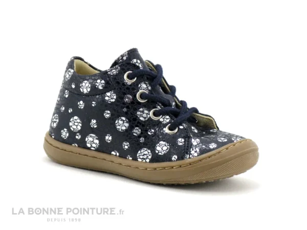 Promo 🥰 Bébé Bellamy FLEX BEL Popi – Marine Pois Argent – Chaussure Fille 😉 qualité d’originales 1