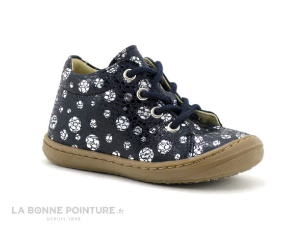 Promo 🥰 Bébé Bellamy FLEX BEL Popi – Marine Pois Argent – Chaussure Fille 😉 qualité d’originales 6